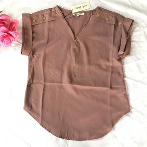 NWT Speed Limit MPH blouse dark cream color size S